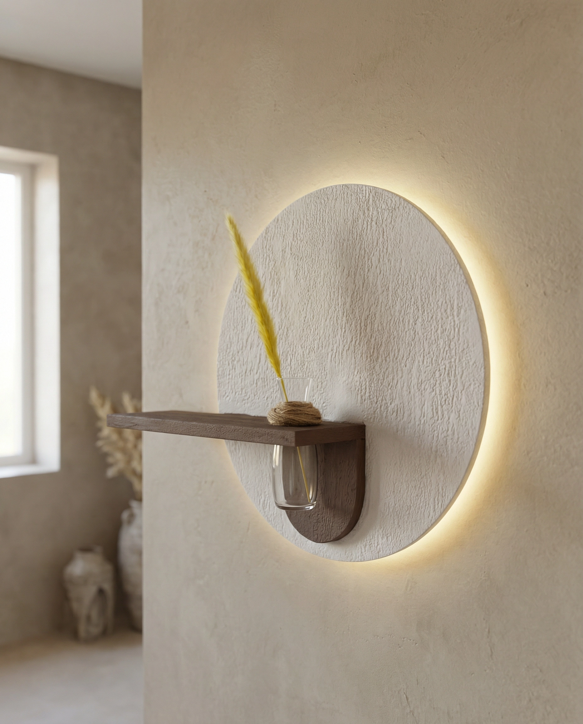 Handmade LED Wall Shelf Decor – Moroccan Artisan Design (50 × 50 cm)